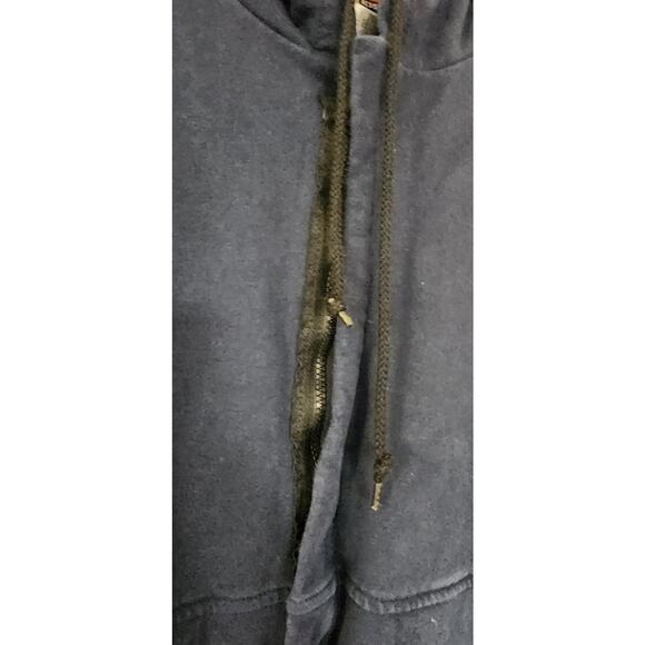 Bulwark FR Flame Resistant CAT 2 Full Zip Hoodie Hooded Sweatshirt Blue L 2112 - Picture 3 of 10